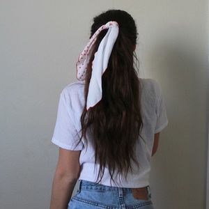 Vintage • Red and White Polkadot Hair Scarf